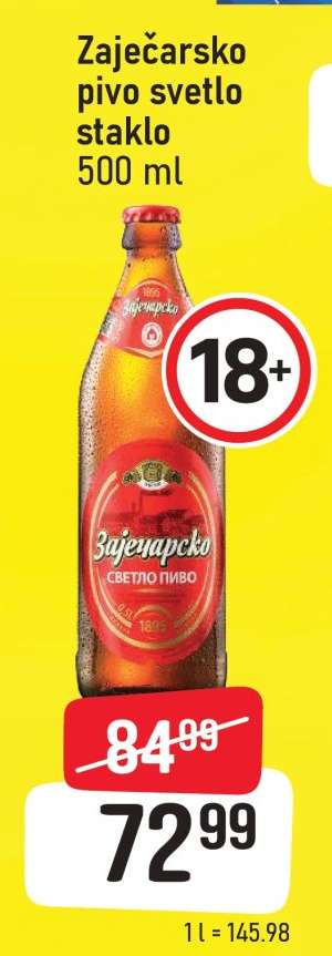 Zaječarsko pivo svetlo staklo 500 ml