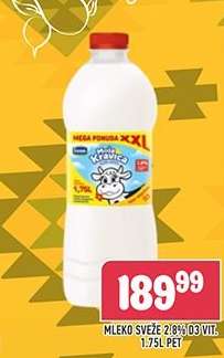 Mléko svěží 2.8% D3 Vit.