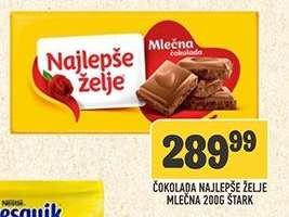 Čokolada Najlepše Želje Mlečna 200g Štark