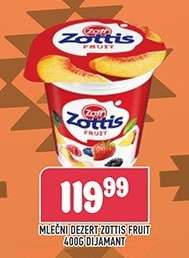 Mléčný dezert Zottis Fruit