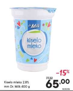 Kiselo mleko 2.8% mm Dr. Milk 400 g