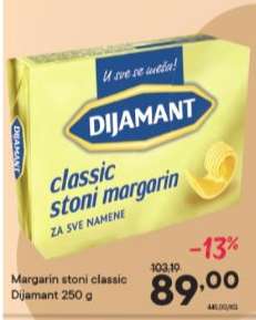 Margarin stoni classic Dijamant 250 g