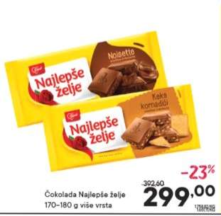 ČOKOLADA NAJLEPŠE ŽELJE