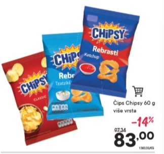 Čips Chipsy 60 g