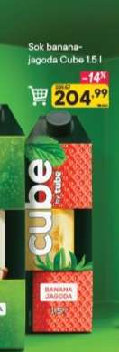 Sok banana-jagoda Cube 1.5 l