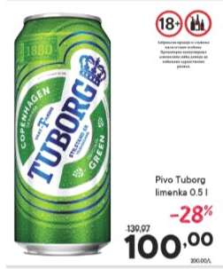 Pivo Tuborg limenka 0,5 l