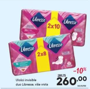 Ulošci invisible duo Libresse, više vrsta