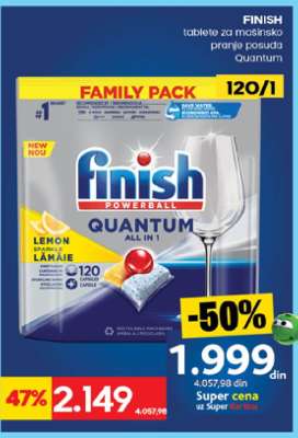 FINISH tablete za mašinsko pranje posuda Quantum