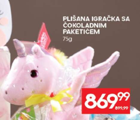 PLIŠANA IGRAČKA SA ČOKOLADNIM PAKETIĆEM