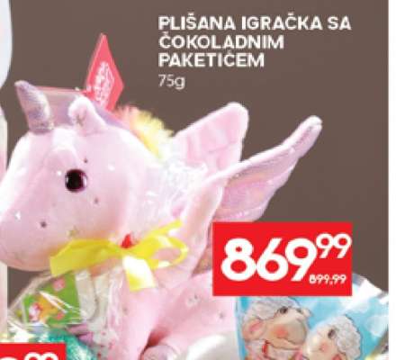 PLIŠANA IGRAČKA SA ČOKOLADNIM PAKETIĆEM