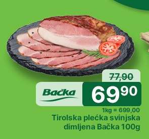Tirolska plećka svinjska dimljena Bačka 100g