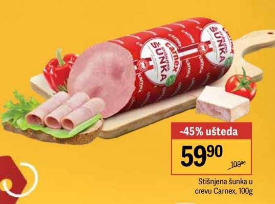 Stisnjena šunka u crevu Carnex 100g