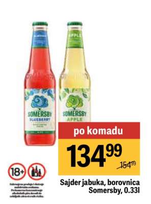 Sajder jabuka, borovnica Somersby, 0.33l