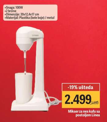 Mikser za nes kafu sa postoljem Linea