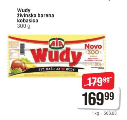 WUDY živinska barena kobasica