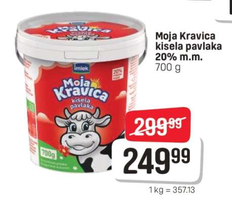 Moja Kravica kisela pavlaka 20% m.m.
