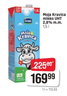 Moja Kravica mleko UHT 2,8 % m.m.