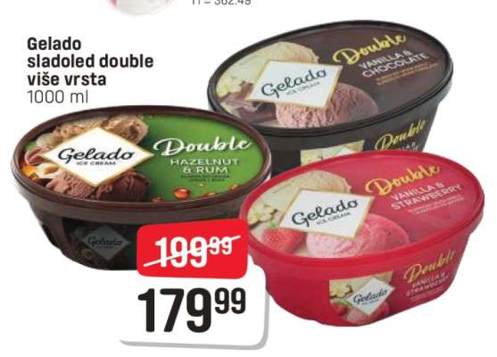 Gelado sladoled double više vrsta