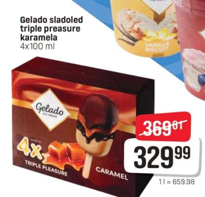Gelado sladoled triple preasure karamela