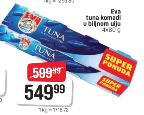 Eva tuna komadi u biljnom ulju