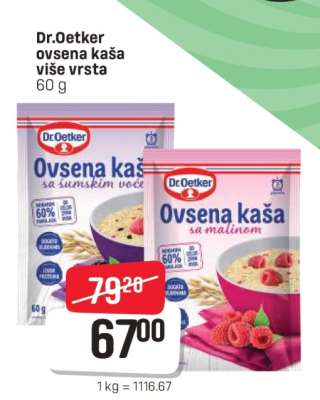Dr.Oetker ovsena kaša više vrsta