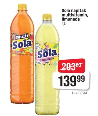 Sola napitak multivitamin, limunada