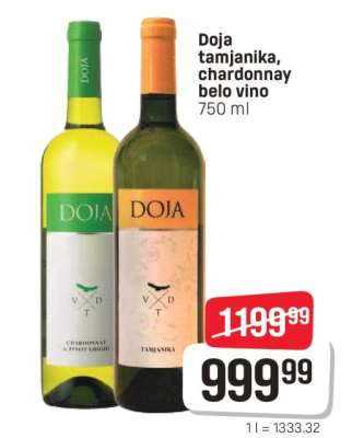 Doja tamjanika, chardonnay belo vino
