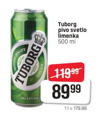 Tuborg pivo svetlo limenka