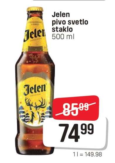 Jelen pivo svetlo staklo
