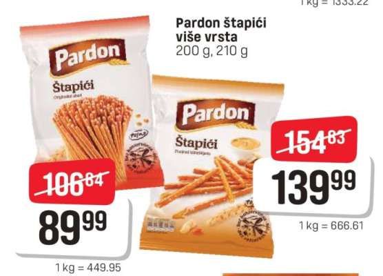 Pardon štapići više vrsta