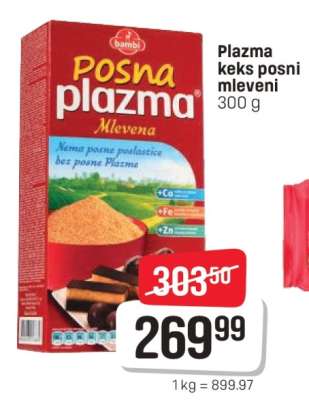 Plazma keks posni mleveni