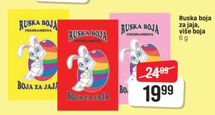 Ruska boja za jaja, više boja