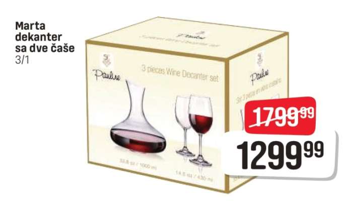 Marta dekanter sa dve čaše