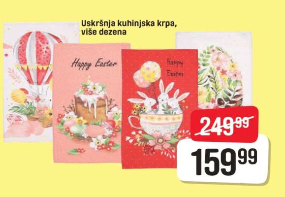 Uskršnja kuhinjska krpa, više dezena