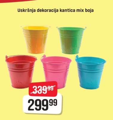 Uskršnja dekoracija kantica mix boja