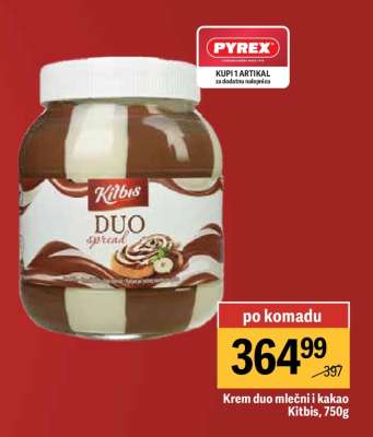 Krem duo mlečni i kakao Kitbis 750g