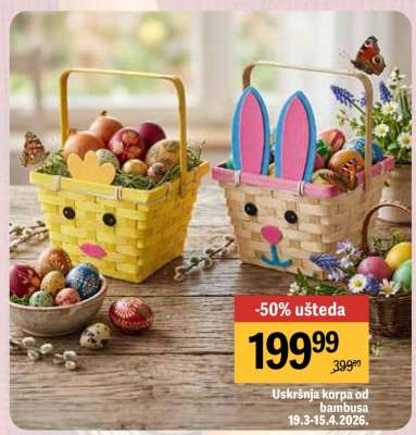 Uskršnja korpa od bambusa