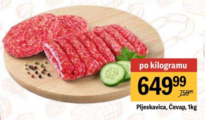 Pljeskavica, Ćevap, 1kg