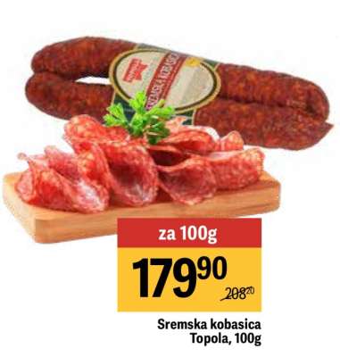 Sremska kobasica Topola 100g
