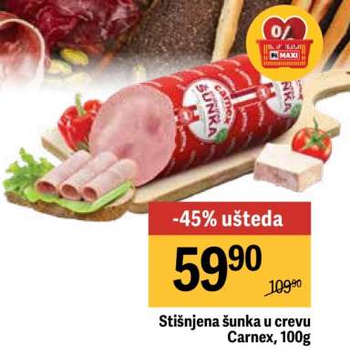 Stisnjena šunka u crevu Carnex 100g