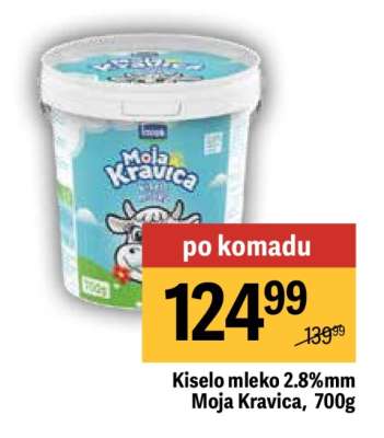 Kiselo mleko 2.8%mm Moja Kravica 700g