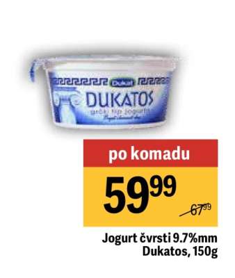 Jogurt čvrsti 9.7 mm Dukatos 150g