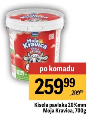 Kisela pavlaka 20% mm Moja Kravica 700g