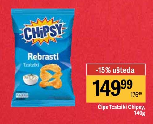 Čips Tzatziki Chipsy, 140g