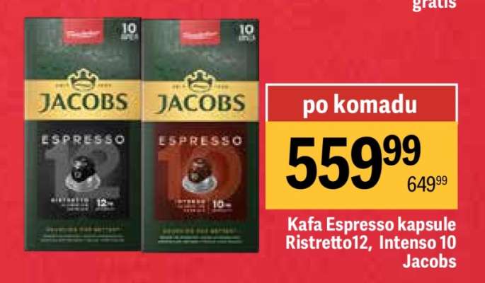 Kafa Espresso kapsule Ristretto12, Intenso 10 Jacobs