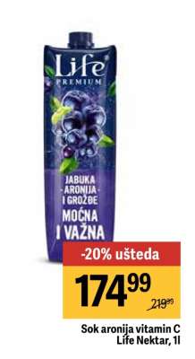 Sok aronija vitamin C Life Nektar, 1l