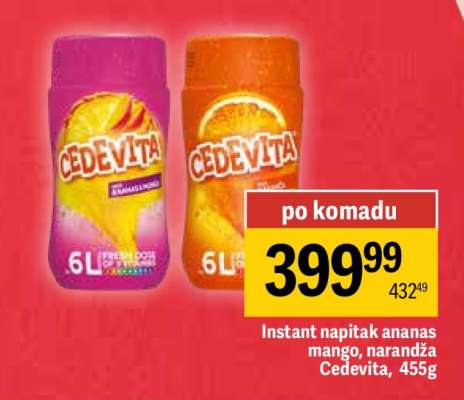 Instant napitak ananas mango, narandža Cedevita, 455g