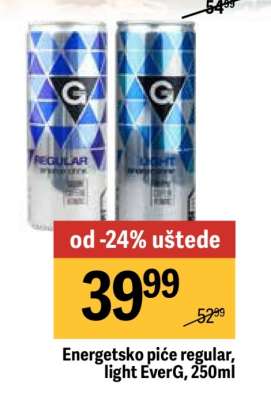 Energetsko piće regular, light EverG, 250ml