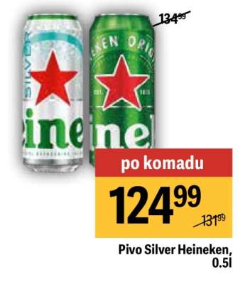 Pivo Silver Heineken, 0.5l