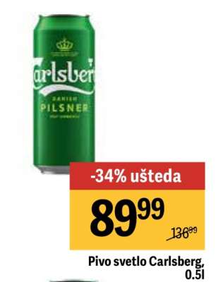Pivo svetlo Carlsberg 0,5l